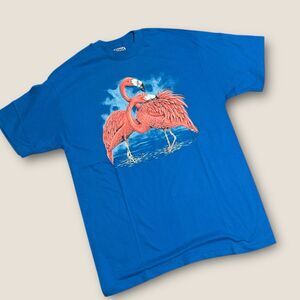 Vintage 90s Hanes Beefy-T Flamingo T-Shirt – Deadstock – Made in USA – Size L
